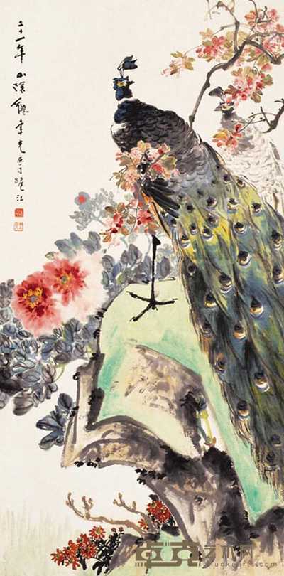 张聿光 花鸟 立轴 137×67cm